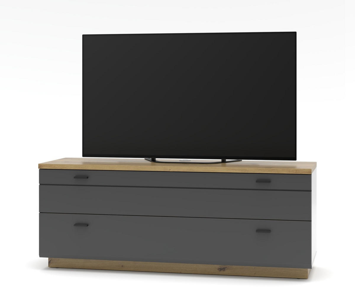 LOWBOARD  in 150/60/47 cm  - Graphitfarben/Schwarz, Design, Holzwerkstoff (150/60/47cm) - MID.YOU
