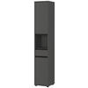 HOCHSCHRANK 33/181/34 cm  - Graphitfarben/Schwarz, MODERN, Holzwerkstoff/Kunststoff (33/181/34cm) - Germania