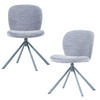 STUHL-SET 2 Stück , Sitzfläche 360° drehbar , Bouclé  - Blau, MODERN, Textil/Metall (58/80/65cm) - Livetastic