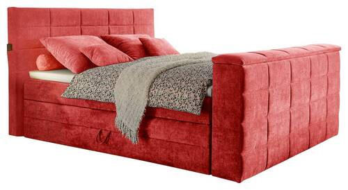 BOXSPRING-ÁGY 180/200 cm  piros  - piros, Konventionell, textil (180/200cm) - Carryhome