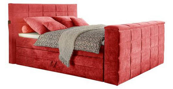 BOXSPRINGBETT 180/200 cm in Rot - Rot, KONVENTIONELL, Textil (180/200cm) - Carryhome
