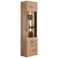 VITRINE in massiv Eiche Alteiche  - Alteiche/Grau, Konventionell, Glas/Holz (55/208,6/37,4cm) - Livetastic