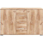 KOMMODE  in 130/83/41 cm  - Chromfarben/Eichefarben, Design, Holzwerkstoff/Kunststoff (130/83/41cm) - Carryhome