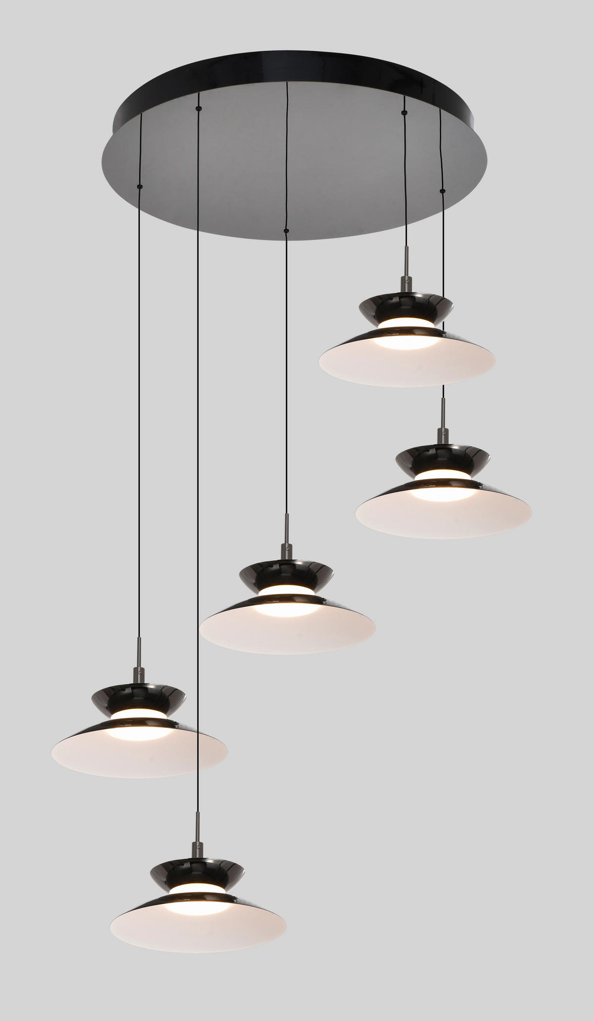 LED-HÄNGELEUCHTE Gubbio 67/150/49 cm  - Schwarzchrom, Design, Metall (67/150/49cm)