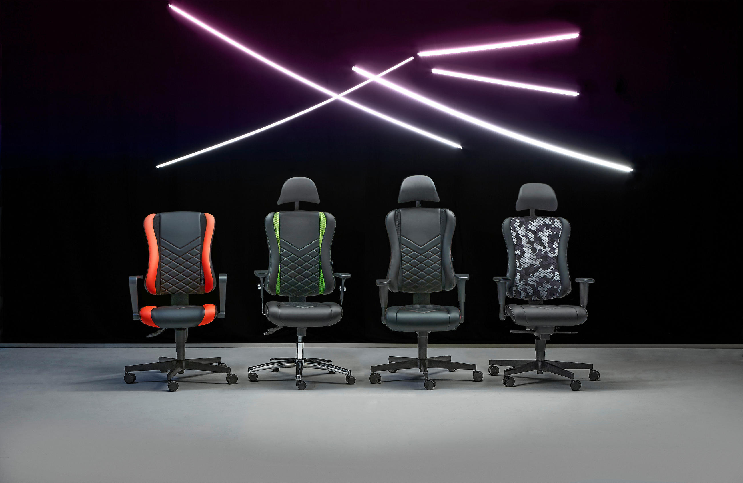 Thumbnail - Dieter Knoll Gamingstuhl, Grau, Schwarz, Kunststoff, Textil, Camouflage, Drehkreuz, 47.5x99-127x44 cm, Made in Germany, ...