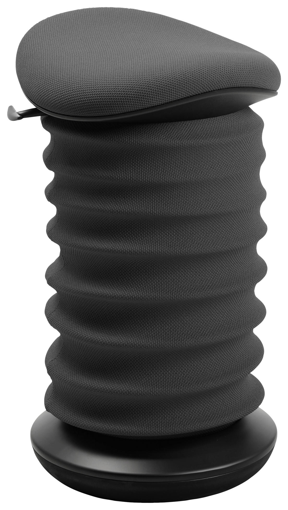 BÜROHOCKER Schwarz, Dunkelgrau  - Dunkelgrau/Schwarz, Design, Kunststoff/Textil (37,5/53-64/36cm) - Topstar