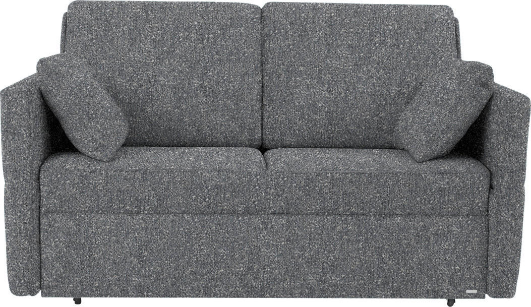 SCHLAFSOFA  in Mikrovelours Grau  - Schwarz/Grau, KONVENTIONELL, Kunststoff/Textil (176/88/91cm) - Sedda