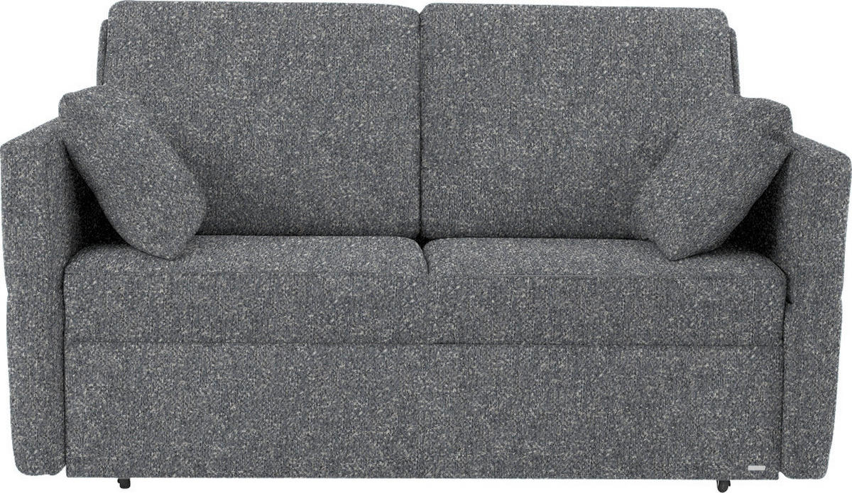 SCHLAFSOFA  in Mikrovelours Grau  - Schwarz/Grau, KONVENTIONELL, Kunststoff/Textil (176/88/91cm) - Sedda