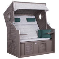 STRANDKORB - Grau/Grün, Basics, Holz/Kunststoff (140/160/80cm) - Gardenson