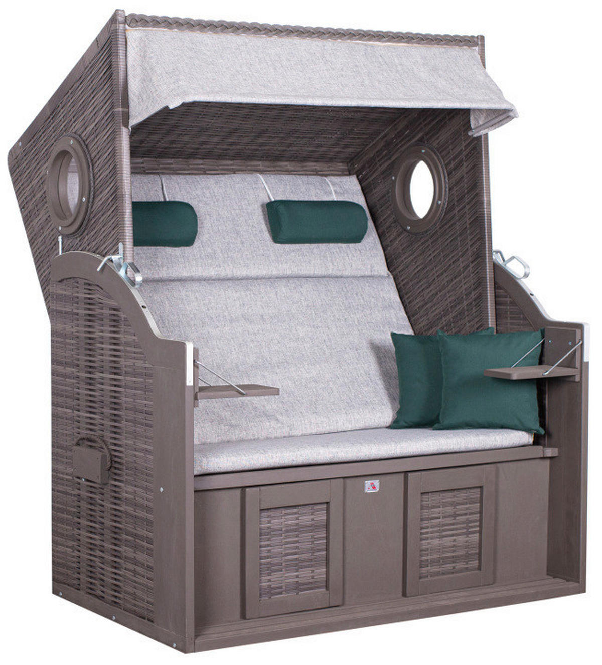 STRANDKORB - Grau/Grün, Basics, Holz/Kunststoff (140/160/80cm) - Gardenson