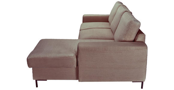 ECKSOFA Taupe Cord  - Taupe/Schwarz, KONVENTIONELL, Textil/Metall (240/150cm) - Carryhome
