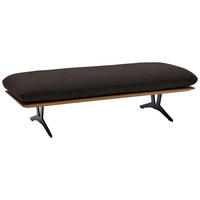 HOCKERBANK in Holz, Textil Dunkelbraun  - Dunkelbraun/Schwarz, Design, Holz/Textil (150/43/60cm) - Dieter Knoll
