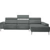 ECKSOFA  in Mikrovelours Graugrün  288/205 cm  - Alufarben/Graugrün, Design, Textil (288/205cm) - Sedda