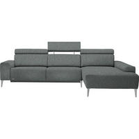 ECKSOFA  in Mikrovelours Graugrün  288/205 cm  - Alufarben/Graugrün, Design, Textil (288/205cm) - Sedda