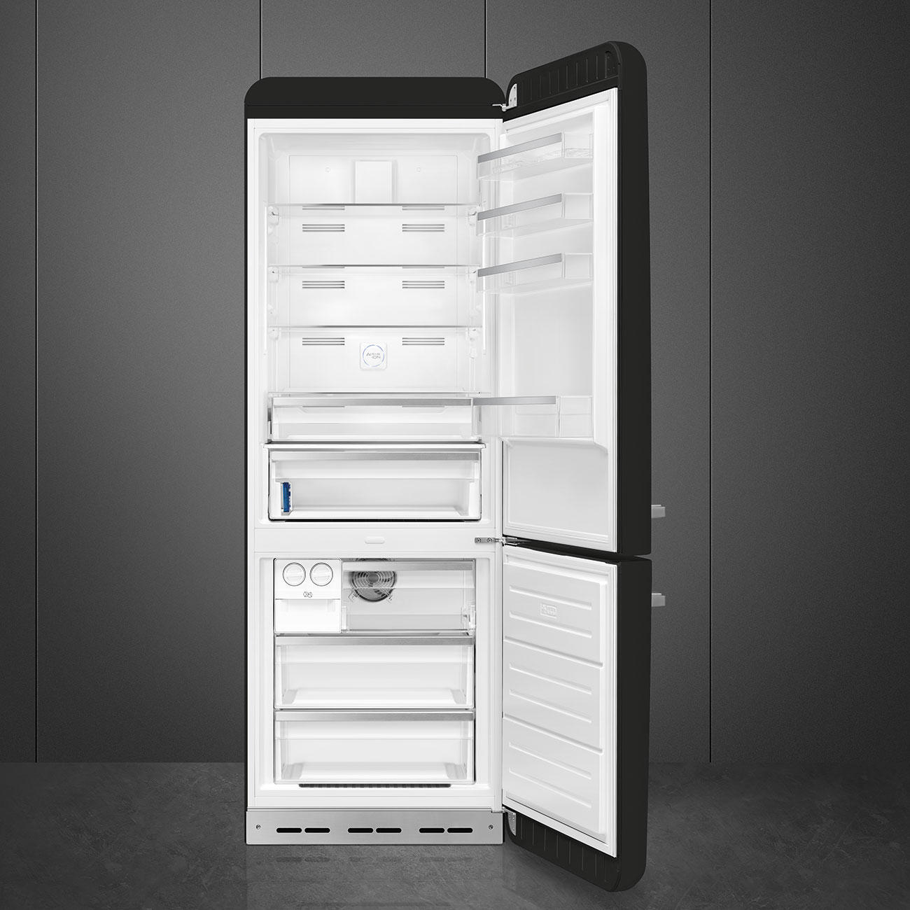 KÜHL-GEFRIER-KOMBINATION FAB38RBL5  - Schwarz, Basics, Metall (70,6/205/71,1cm) - SMEG