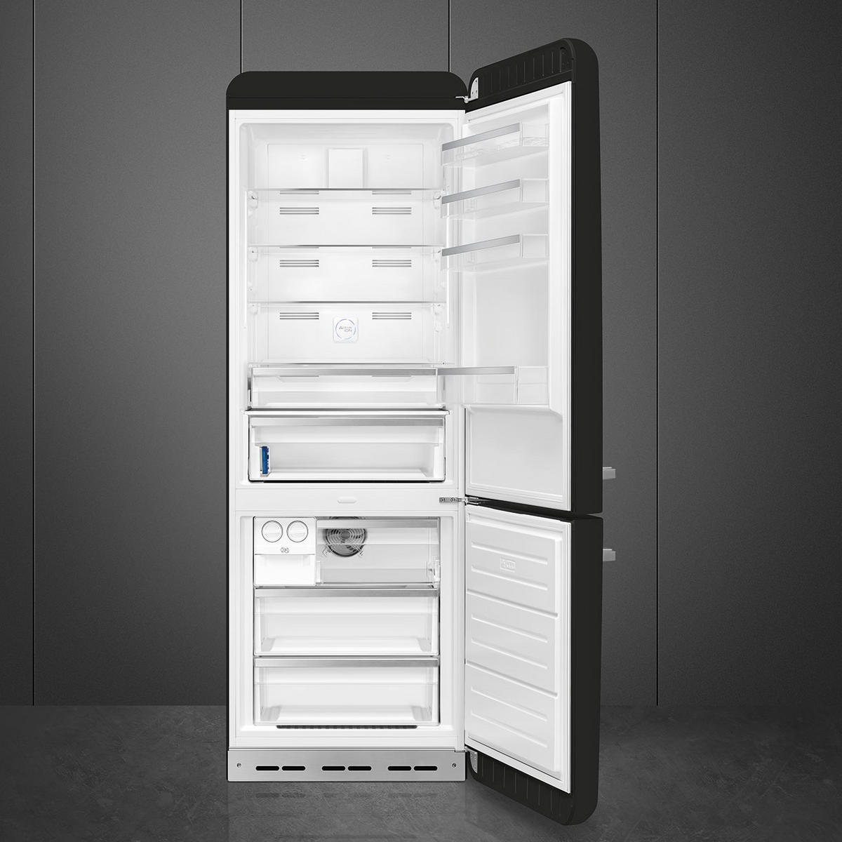 KÜHL-GEFRIER-KOMBINATION FAB38RBL5  - Schwarz, Basics, Metall (70,6/205/71,1cm) - SMEG