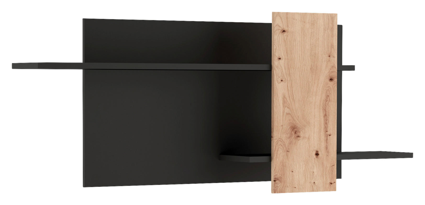 WANDBOARD Schwarz, Eiche Artisan  - Schwarz/Eiche Artisan, Design, Holzwerkstoff (170/70/25cm) - Livetastic