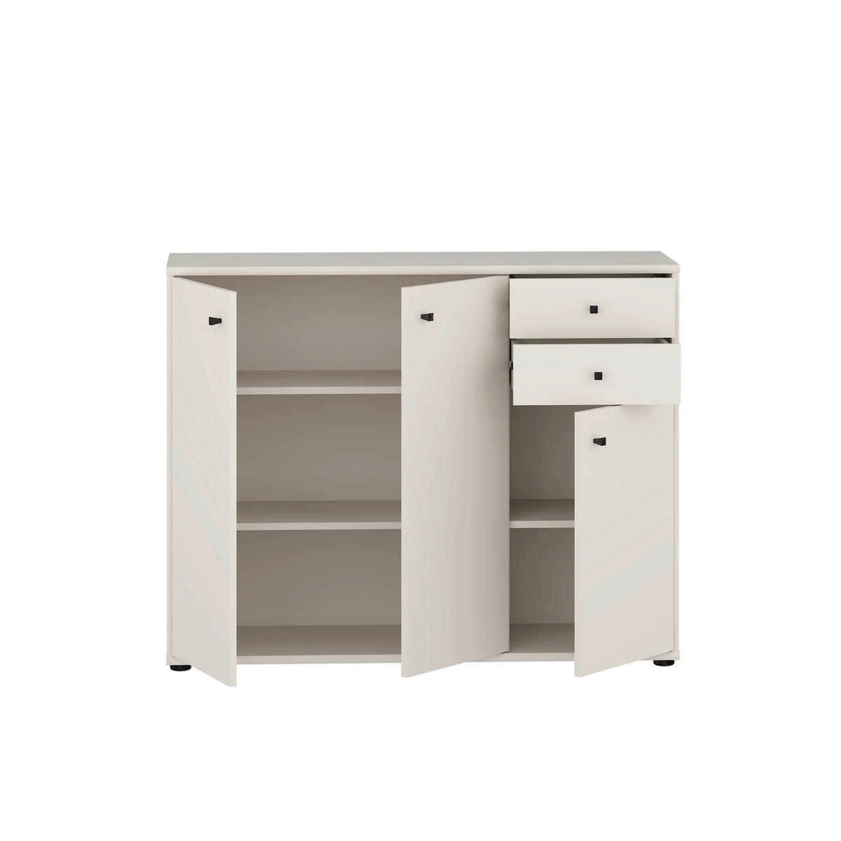 KOMMODE , 108,8/85,5/34,8 cm, 2 Schublade(n)  - Sandfarben/Schwarz, Design, Holzwerkstoff/Kunststoff (108,8/85,5/34,8cm)