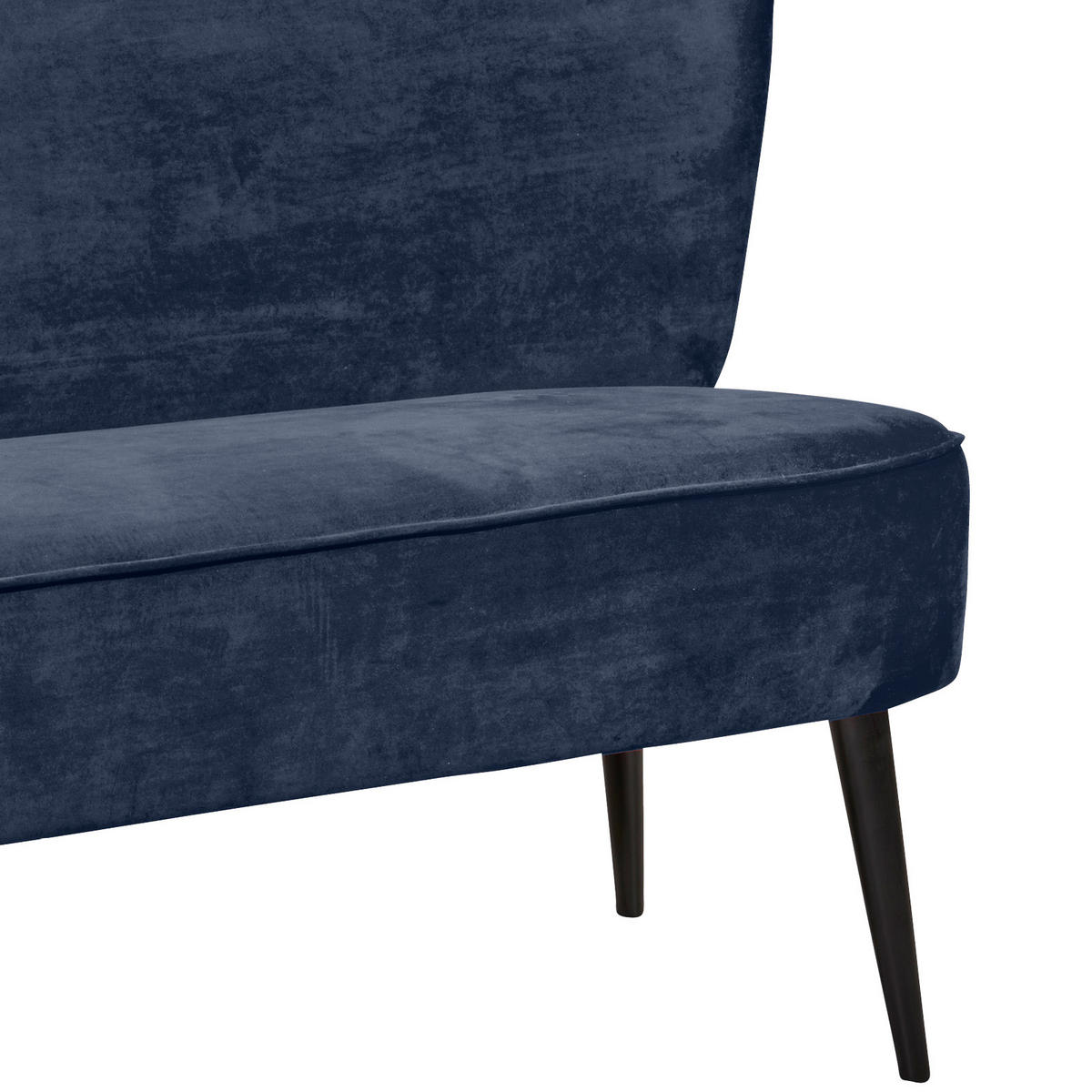 SITZBANK Mikrovelours Blau Holz  - Blau/Schwarz, Trend, Holz/Textil (140/83cm) - MID.YOU