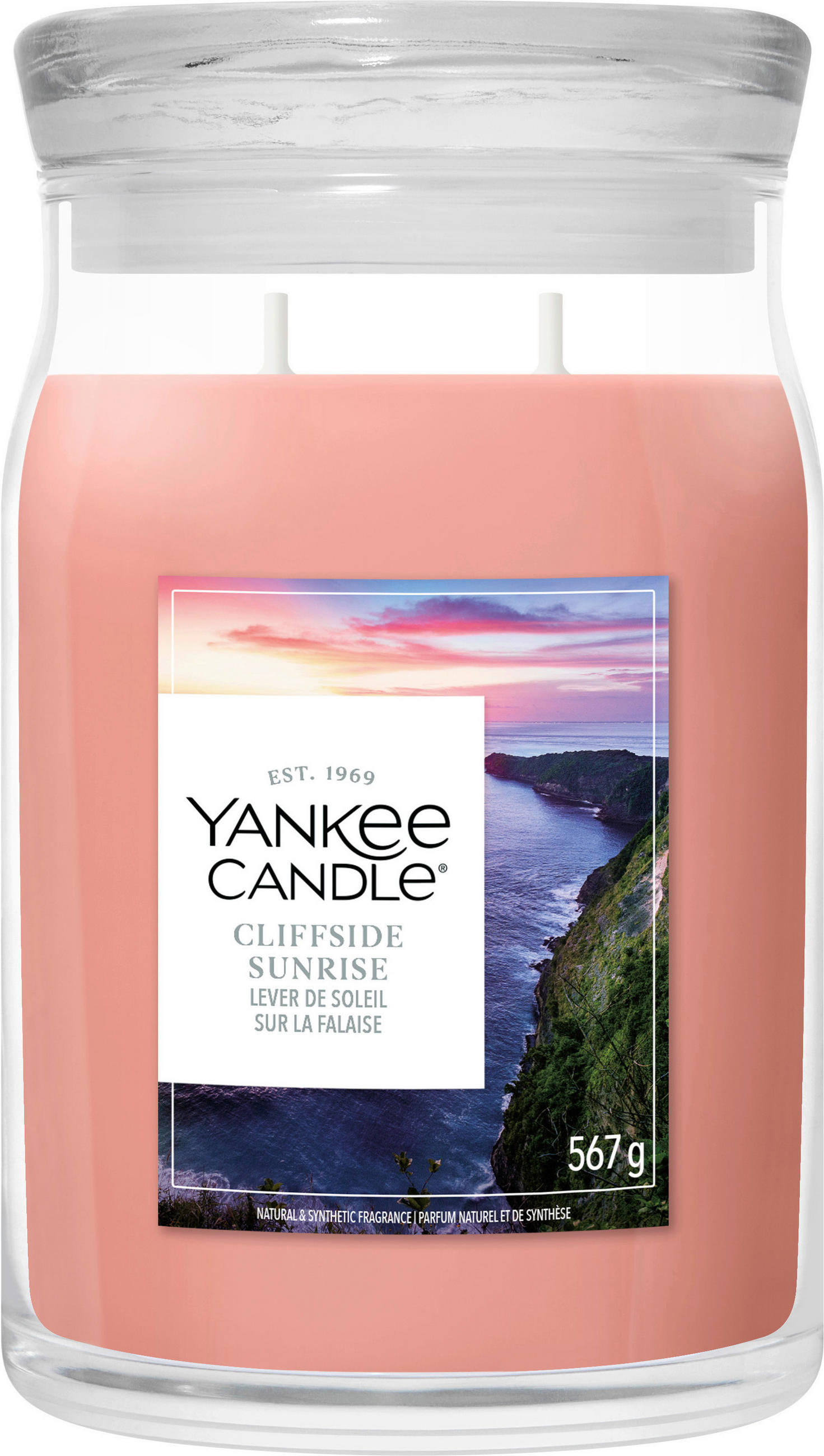 VONNÁ SVÍČKA  - čiré/vínově červená, Basics, parafín/sklo (9,3/15,7/9,3cm) - Yankee Candle