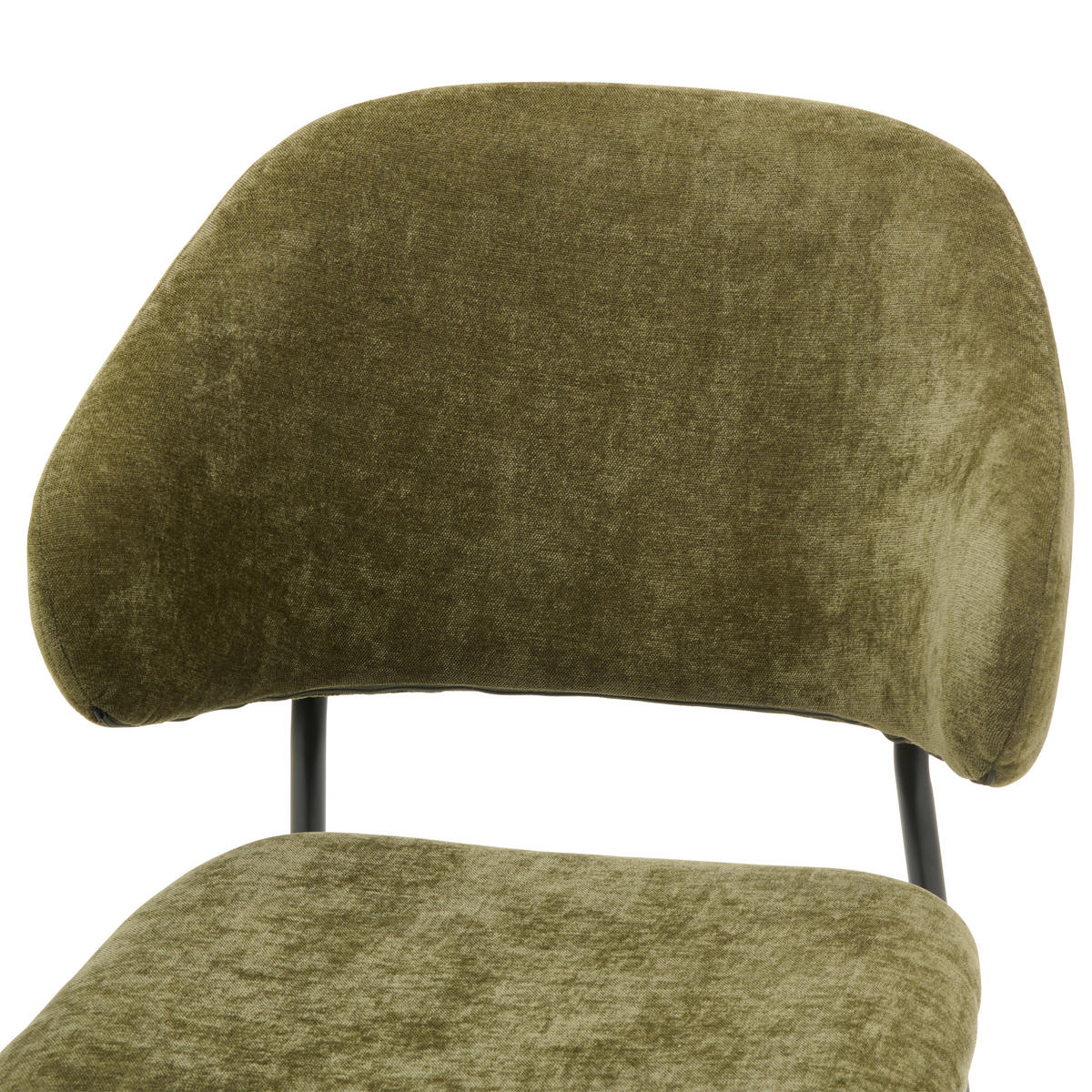 STUHL  in Eisen Mikrofaser  - Schwarz/Grün, Konventionell, Textil/Metall (52/83/61cm) - MID.YOU