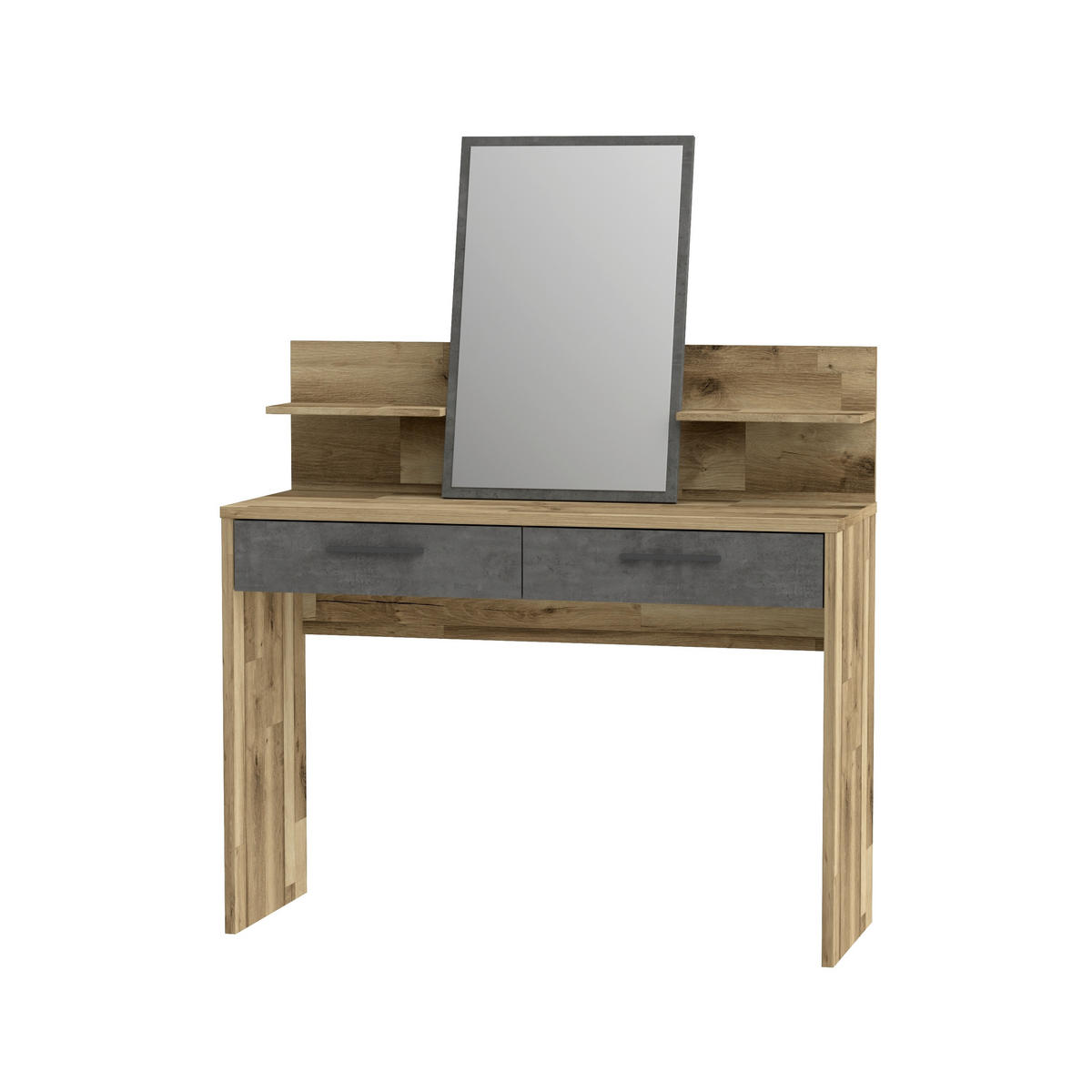 Măsuță De Machiaj, culoare lemn stejar  - gri închis/culoare lemn stejar, Lifestyle, metal/material pe bază de lemn (114,5/147,1/41,3cm) - Ti'me