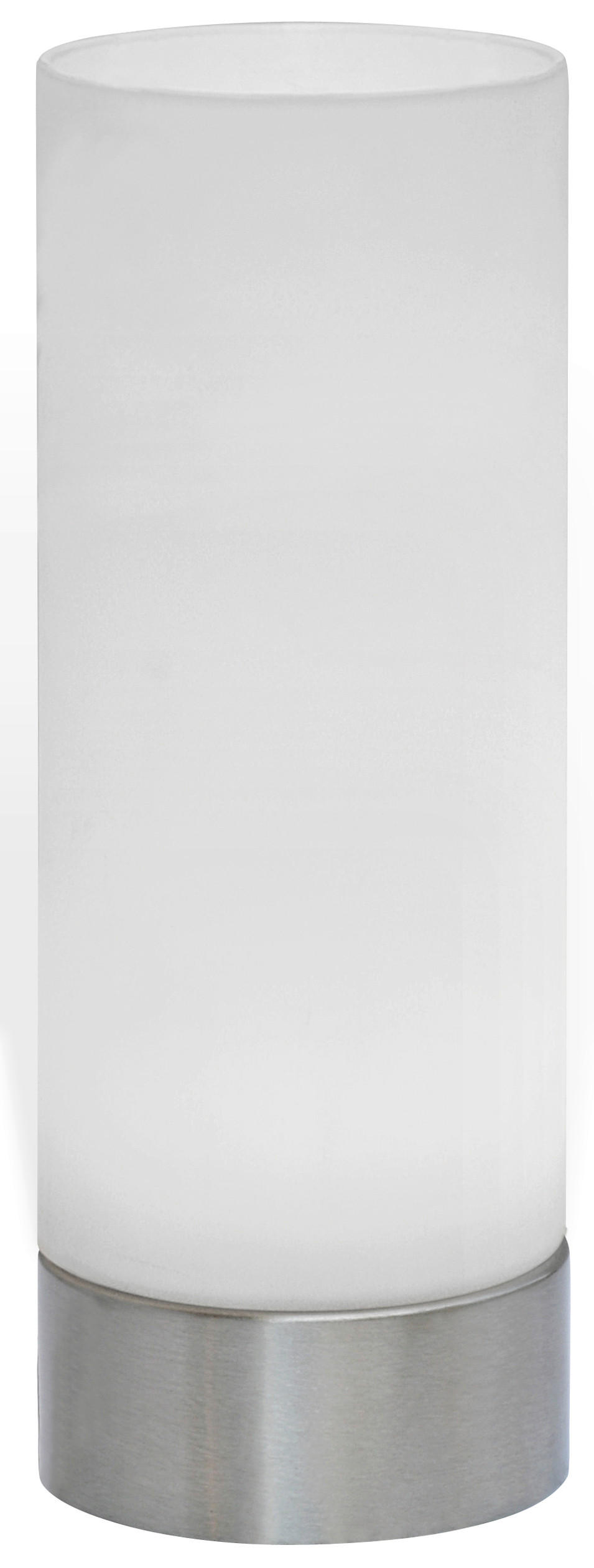 LED-TISCHLEUCHTE 8/21,5 cm   - Weiß/Nickelfarben, KONVENTIONELL, Glas/Metall (8/21,5cm) - Novel