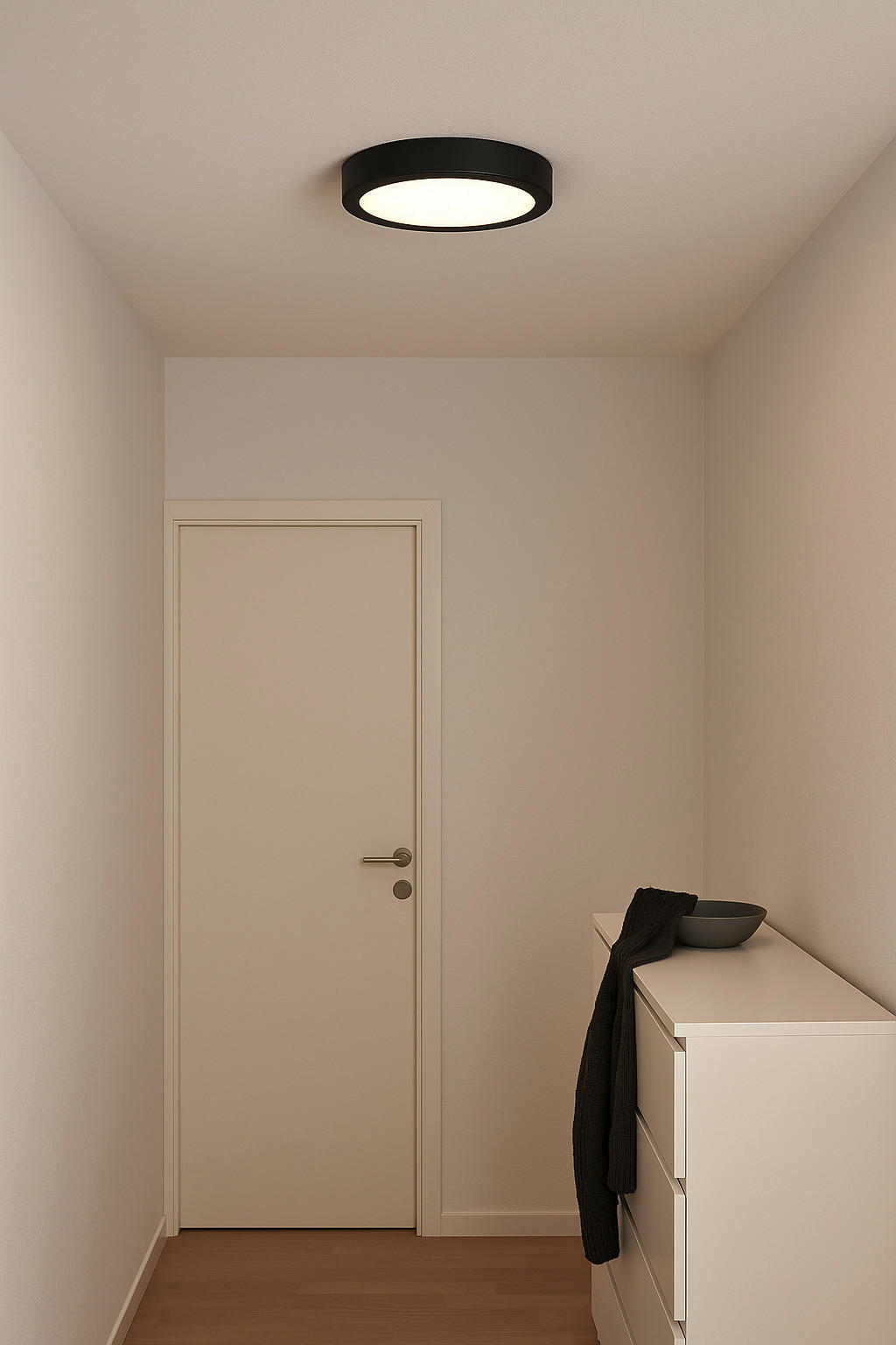 LED-DECKENLEUCHTE 25/4 cm   - Schwarz, Basics, Kunststoff/Metall (25/4cm) - Brilliant