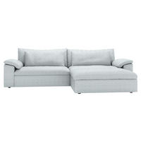 ECKSOFA  Chenille Grauweiss  - Schwarz/Grauweiss, Modern, Kunststoff/Textil (306/198cm) - Carryhome