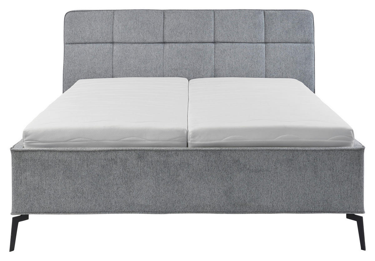 POLSTERBETT gepolstertes Kopfteil, motorische Verstellbarkeit, Fernbedienung, Lattenroste 180/200 cm  in Grau  - Birkefarben/Graphitfarben, KONVENTIONELL, Holz/Textil (180/200cm) - Musterring