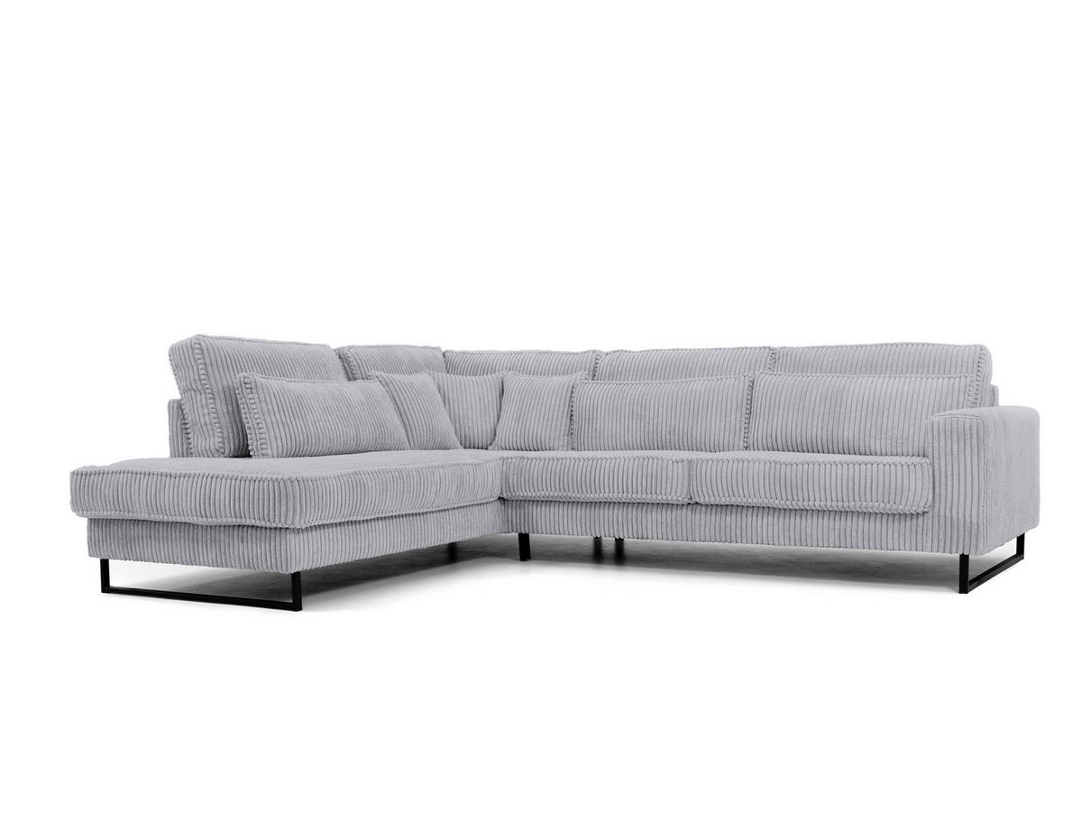 ROHOVÁ SEDAČKA, textil, kompozitné drevo, sivá - čierna/sivá, Konventionell, kov/kompozitné drevo (284/253cm) - Livetastic