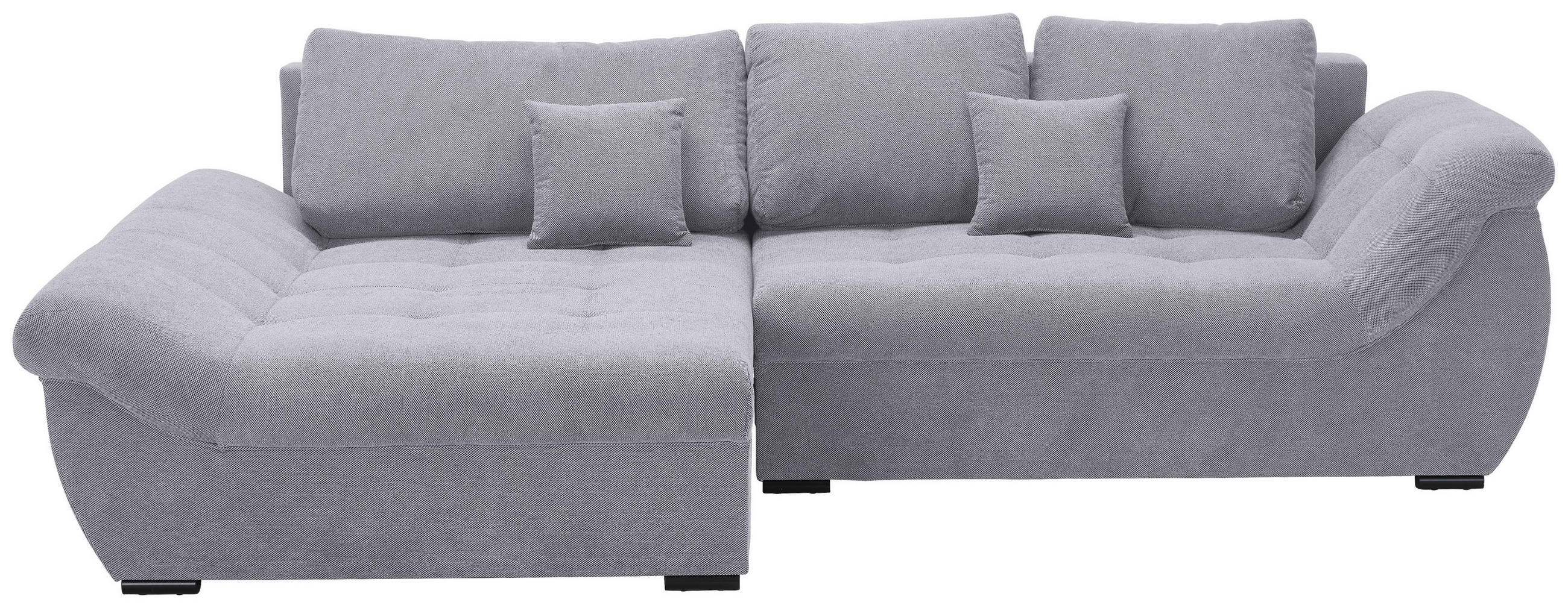 ECKSOFA Hellgrau Flachgewebe  - Hellgrau/Schwarz, Design, Kunststoff/Textil (175/278cm) - Xora