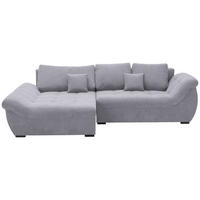 ECKSOFA Hellgrau Flachgewebe  - Hellgrau/Schwarz, Design, Kunststoff/Textil (175/278cm) - Xora