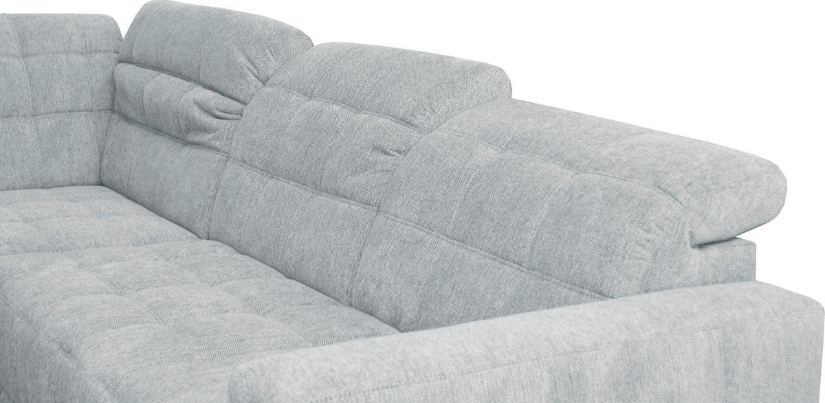 ECKSOFA in Webstoff Hellgrau  - Hellgrau/Schwarz, Design, Holz/Textil (216/302cm) - Xora
