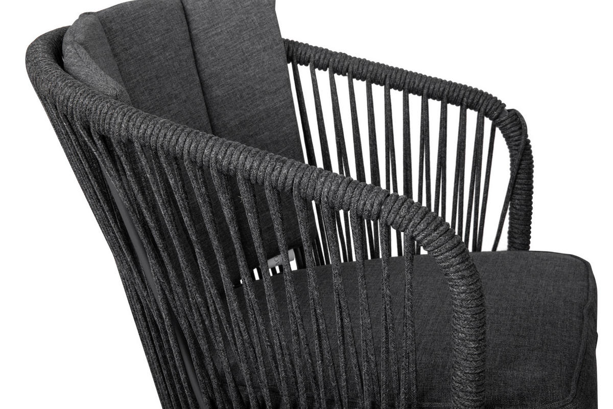 GARTENSET 7-teilig  - Grau, MODERN, Glas/Textil (63/160/58/90/77,5/73,5cm) - Ambia Garden
