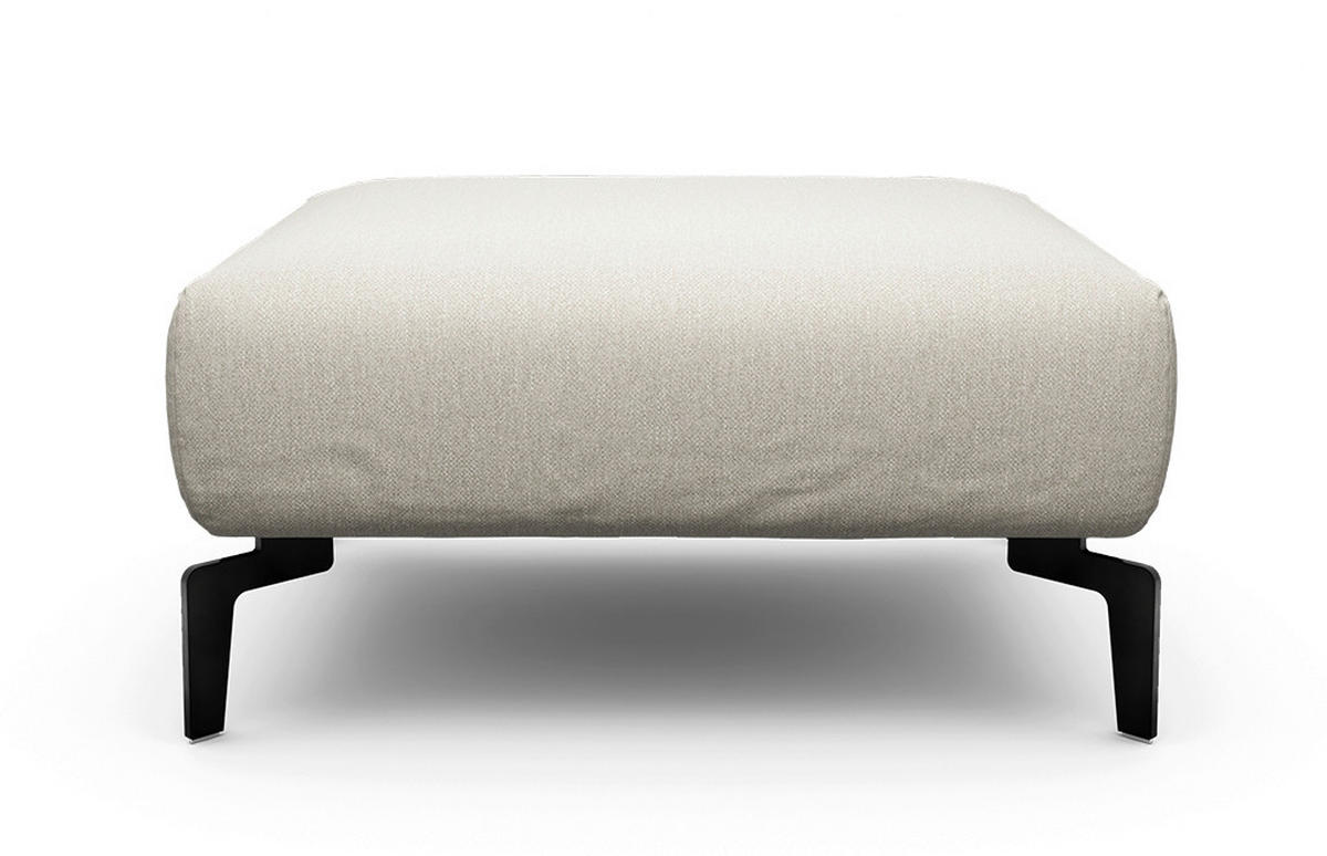HOCKER Chenille Naturfarben  - Schwarz/Naturfarben, Design, Textil/Metall (90/70/46cm) - SENSOO