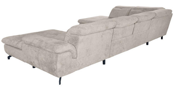 WOHNLANDSCHAFT in Struktur Creme  - Creme/Schwarz, KONVENTIONELL, Textil/Metall (253/357/188cm) - Carryhome
