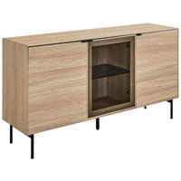 SIDEBOARD  150/80/40 cm  - Eichefarben/Schwarz, KONVENTIONELL, Glas/Holzwerkstoff (150/80/40cm) - Xora