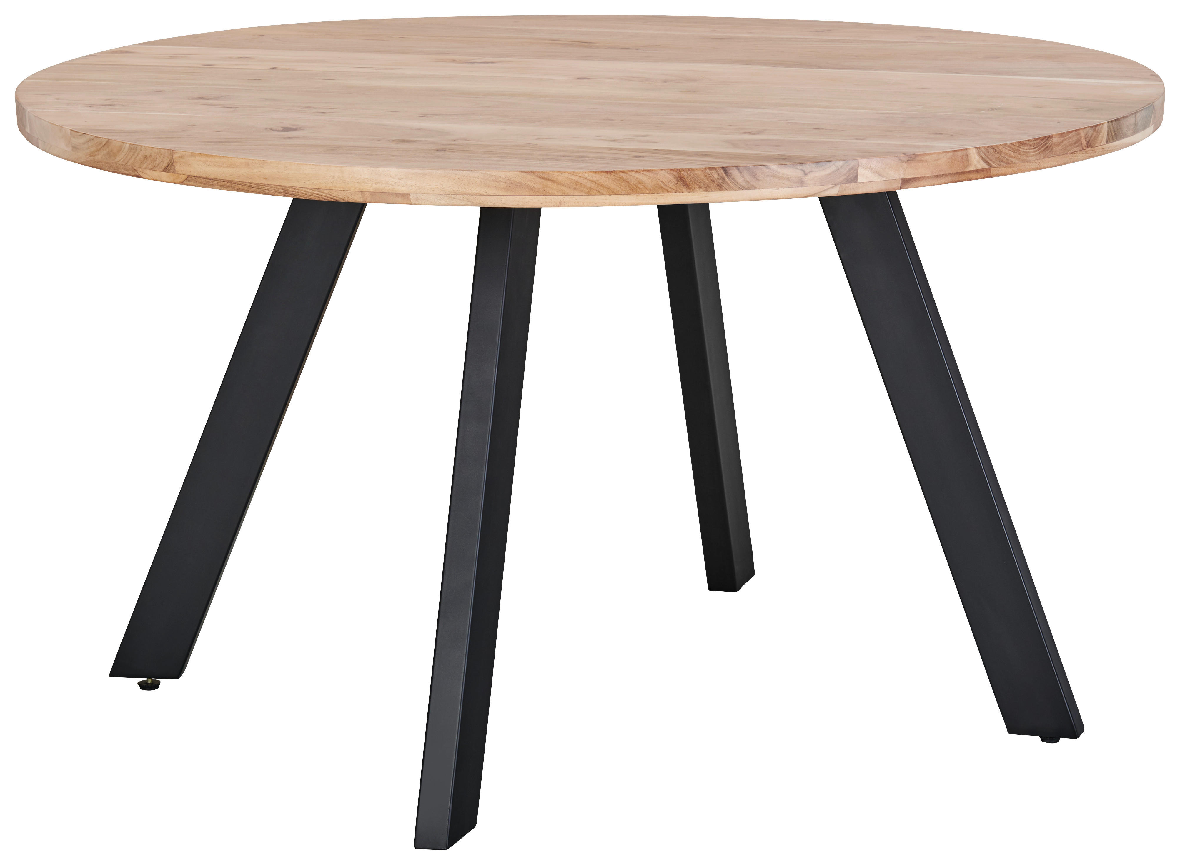 JÍDELNÍ STŮL, akácie, přírodní barvy, 130/130/76 cm - černá/přírodní barvy, Lifestyle, kov/dřevo (130/130/76cm) - Livetastic