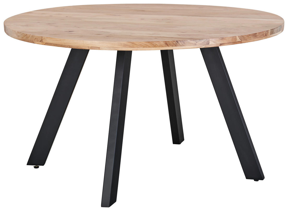 STOL ZA BLAGOVAONICU  prirodne boje  drvo, metal      - prirodne boje/crna, Lifestyle, drvo/metal (130/130/76cm) - Livetastic