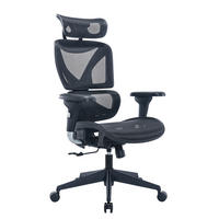 SCAUN ROTATIV  plasă tensionată negru, argintiu  - argintiu/negru, Design, plastic/metal (77/118-128/70cm) - Novel