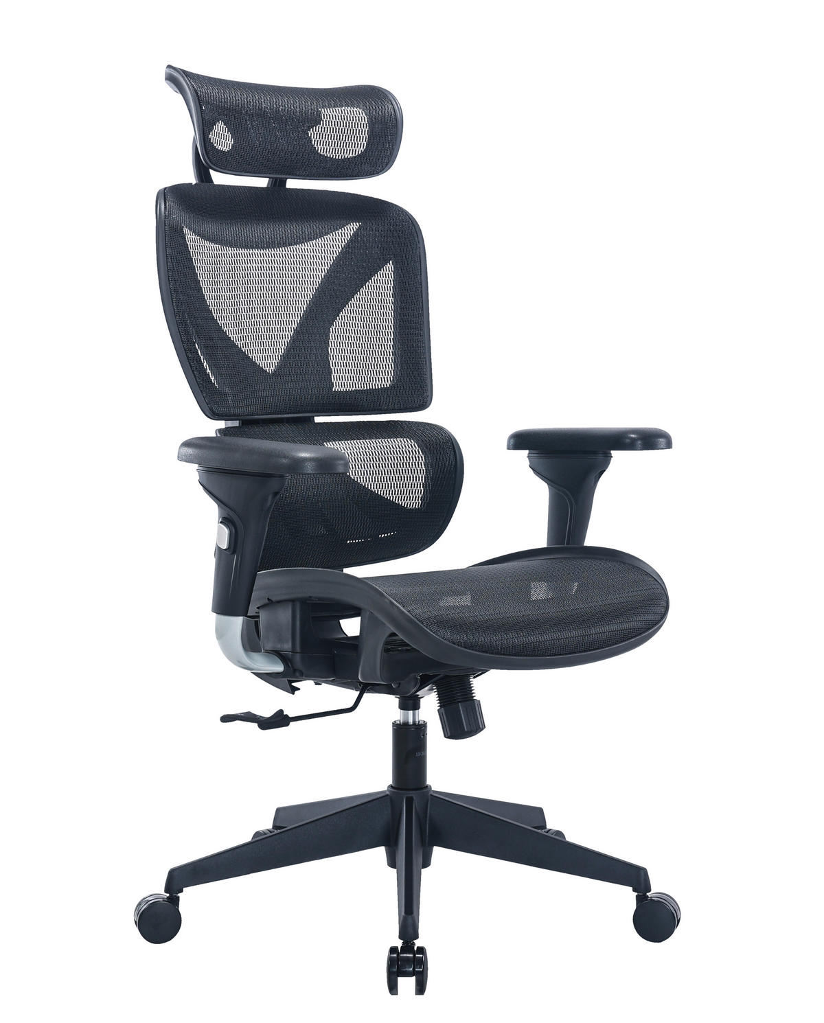 SCAUN ROTATIV  plasă tensionată negru, argintiu  - argintiu/negru, Design, plastic/metal (77/118-128/70cm) - Novel