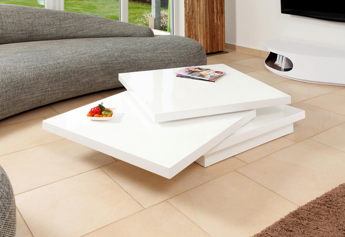 COUCHTISCH in Holzwerkstoff 120/80/30 cm  - Weiß Hochglanz, Design, Holzwerkstoff (120/80/30cm) - Livetastic