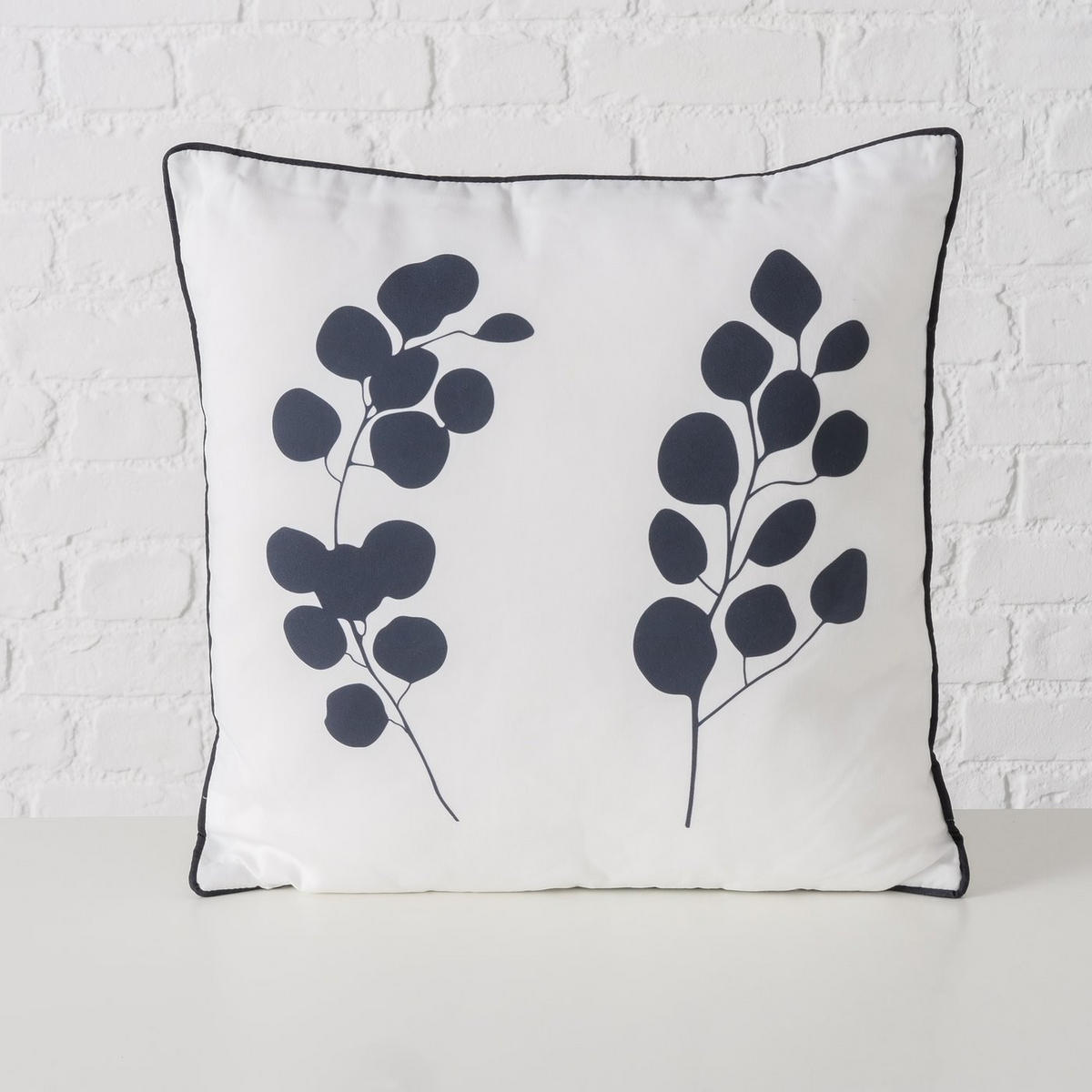 ZIERKISSEN  45/45 cm   - Schwarz/Weiß, Basics, Textil (45/45cm)