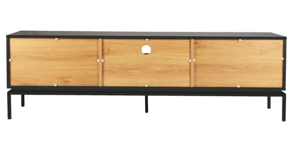 LOWBOARD in 180/55/40 cm - Schwarz/Naturfarben, Design, Holzwerkstoff (180/55/40cm) - Xora