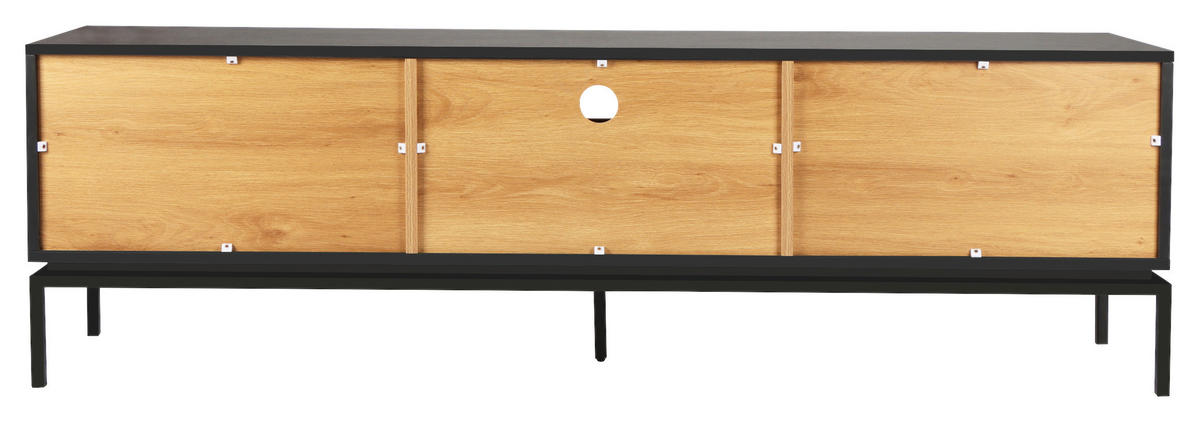 TV-SZEKRÉNY 180/55/40 cm  - fekete/natúr, Design, faalapú anyag (180/55/40cm) - Xora