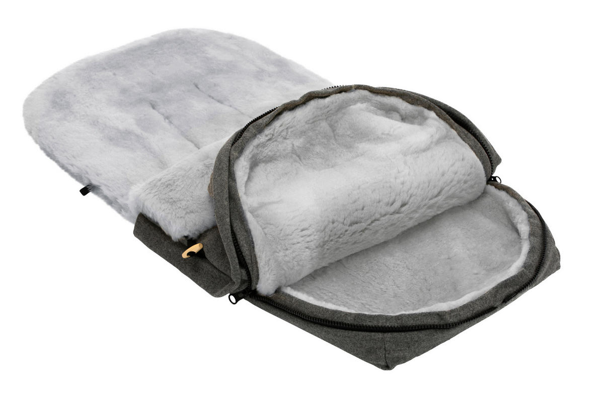 BUGGY-FUßSACK Bernina Wool  - Dunkelgrau, Trend, Textil/Fell (50/100cm) - Jimmylee