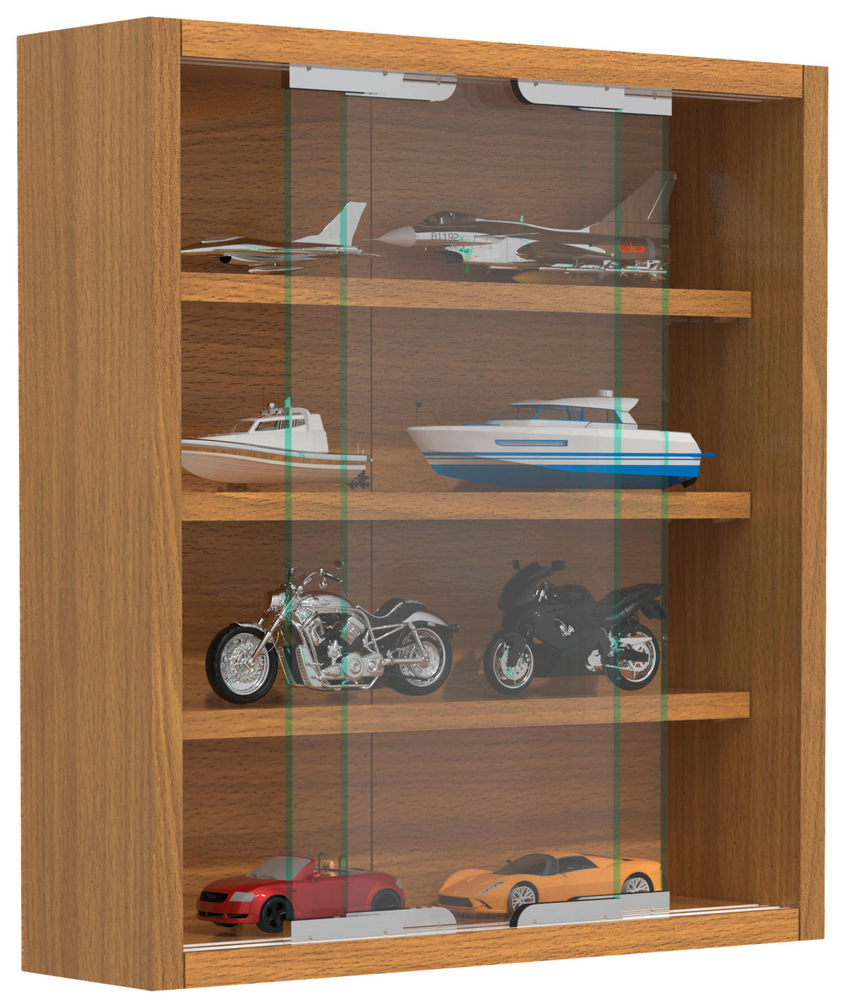 HÄNGEVITRINE in Buchefarben  - Silberfarben/Buchefarben, Modern, Glas/Holzwerkstoff (37/40/10cm) - MID.YOU
