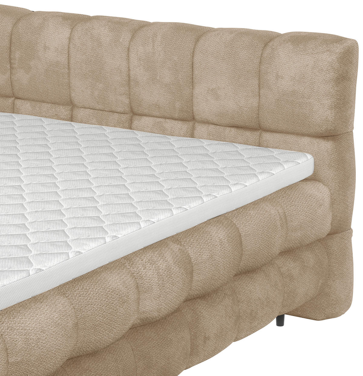 BOXBETT 160/200 cm  in Creme  - Creme/Schwarz, Design, Textil/Metall (160/200cm) - Ti'me