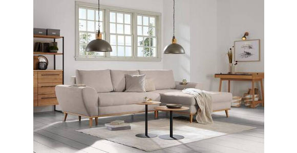 ECKSOFA in Webstoff Beige  - Eichefarben/Beige, Design, Holz/Textil (282/175cm) - Carryhome